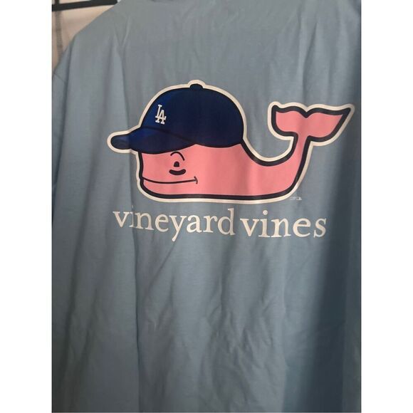 Men's Los Angeles Dodgers Vineyard Vines Light Blue Baseball Cap T-Shirt - Picture 2 of 4